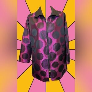 Mycra PAC Now Oversized JACKET Women Reversible dot Pocket Travel Rain 0P EUC .